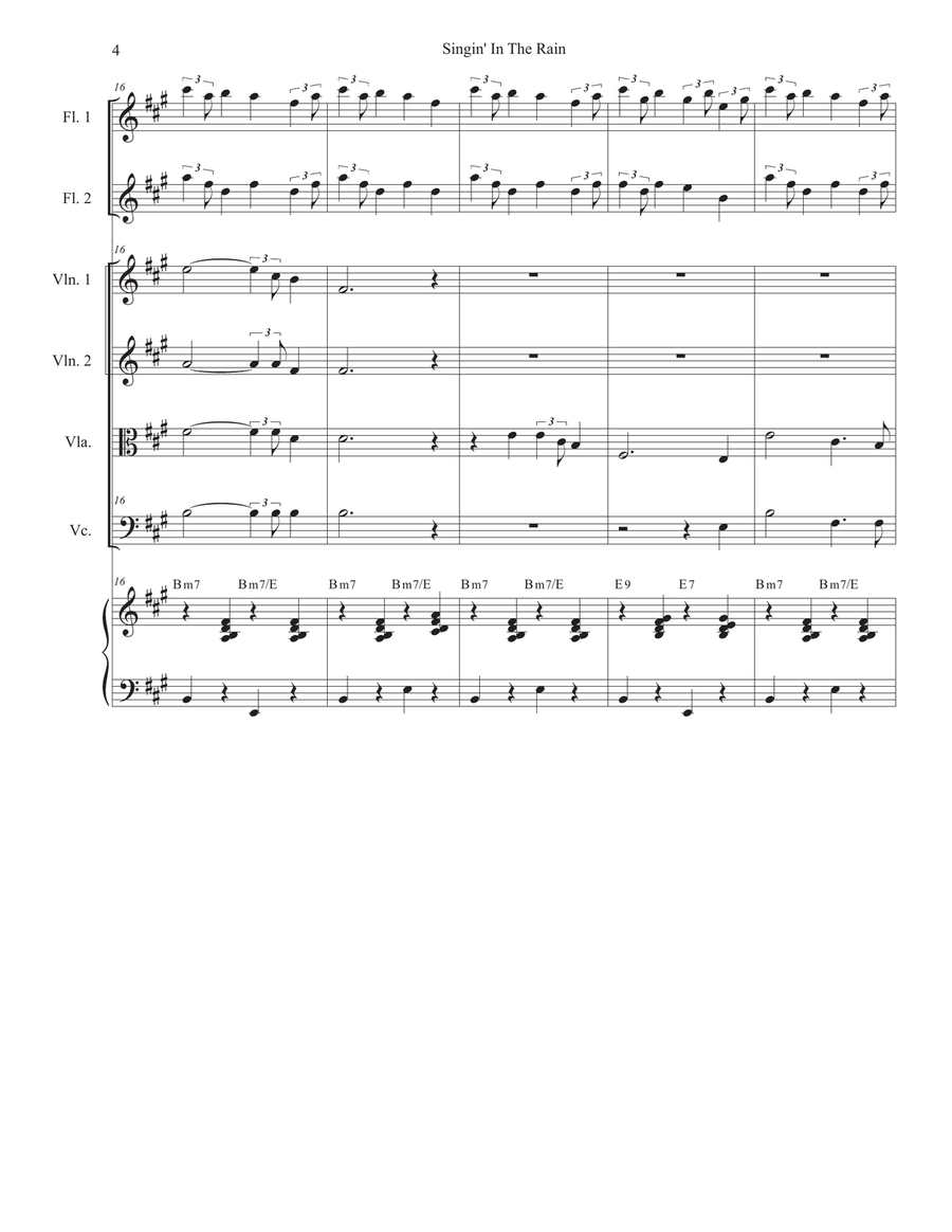 Singin' In The Rain (String Quartet and Piano) String Quartet scores gallery preview page 4