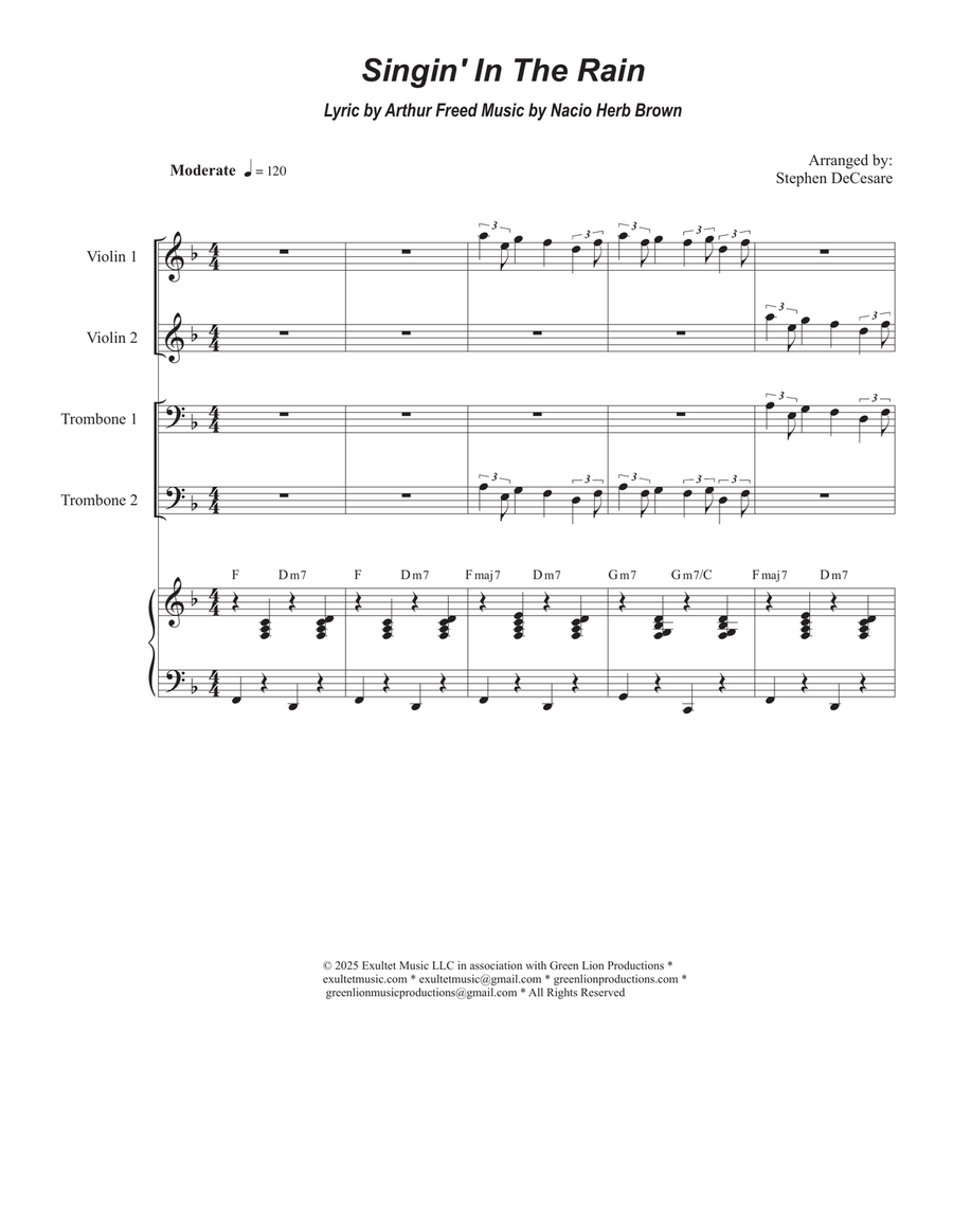 Singin' In The Rain (Trombone Duet) Trombone Duet scores gallery preview page 1