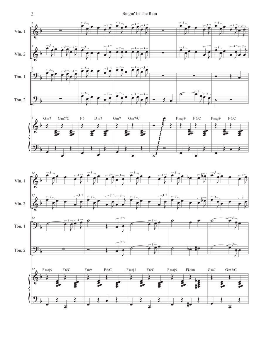 Singin' In The Rain (Trombone Duet) Trombone Duet scores gallery preview page 2