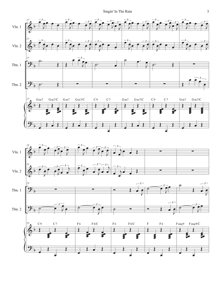 Singin' In The Rain (Trombone Duet) Trombone Duet scores gallery preview page 3