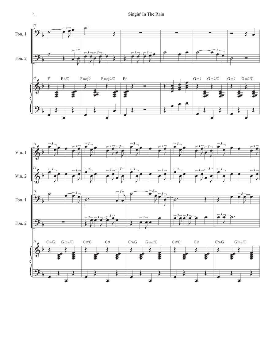 Singin' In The Rain (Trombone Duet) Trombone Duet scores gallery preview page 4