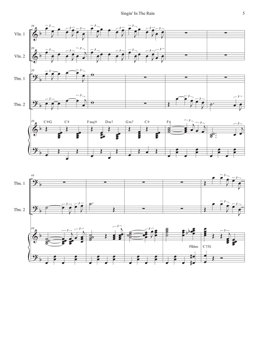 Singin' In The Rain (Trombone Duet) Trombone Duet scores gallery preview page 5