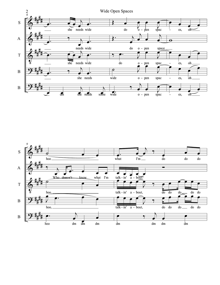 Wide Open Spaces Wide Open Spaces Choir scores gallery preview page 3