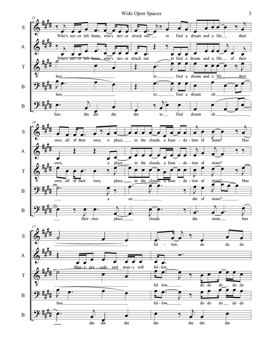 Wide Open Spaces Wide Open Spaces Choir scores gallery preview page 4