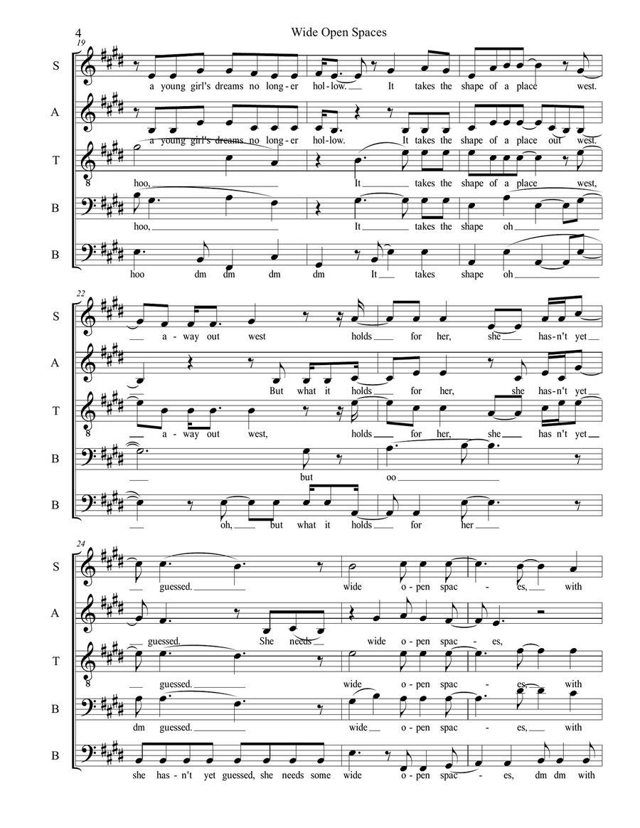 Wide Open Spaces Wide Open Spaces Choir scores gallery preview page 5