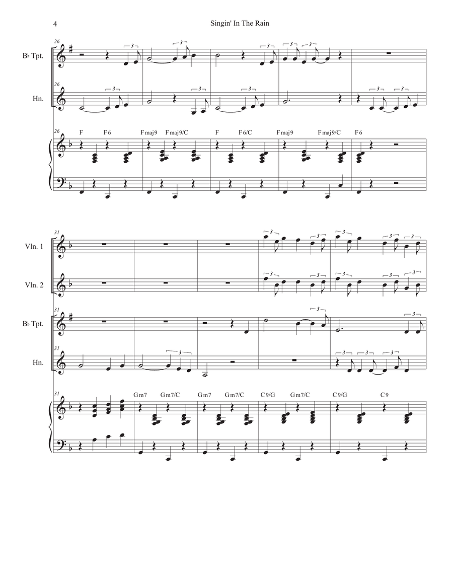 Singin' In The Rain (Duet for Bb-Trumpet and French Horn) Brass Duet scores gallery preview page 4