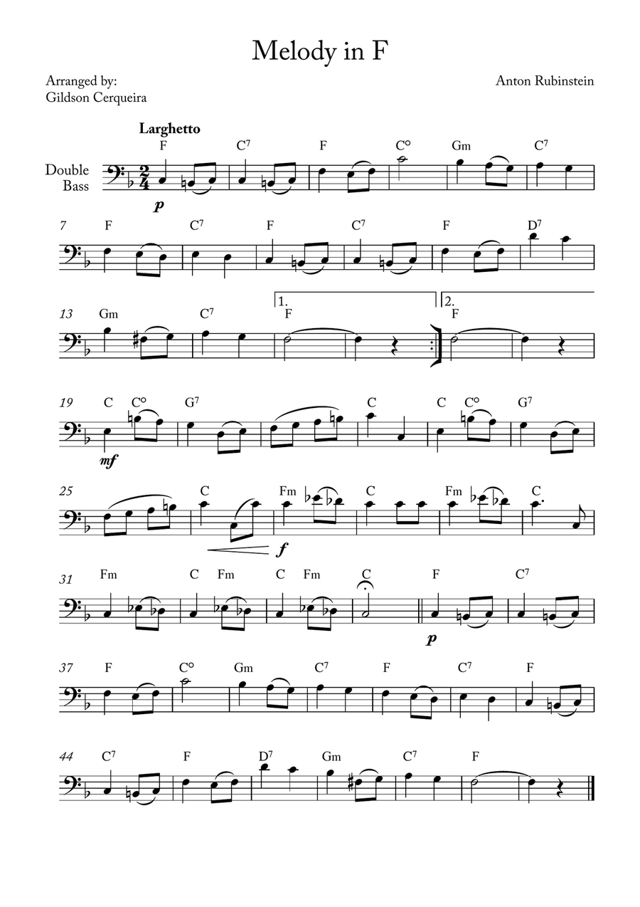Melody in F Melody in F Chamber Music scores gallery preview page 1