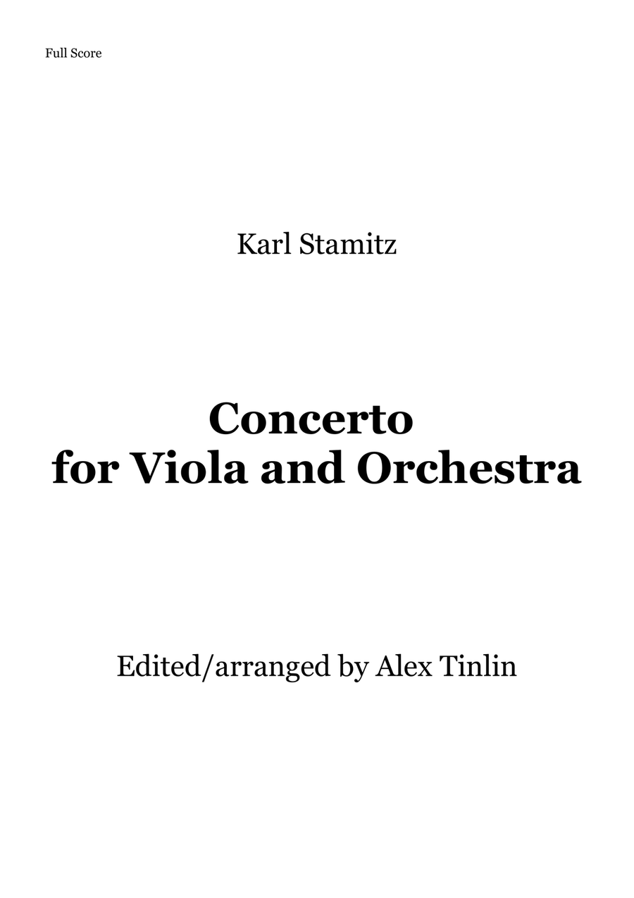 Concerto in D Major for Viola and Orchestra Chamber Orchestra scores gallery preview page 1