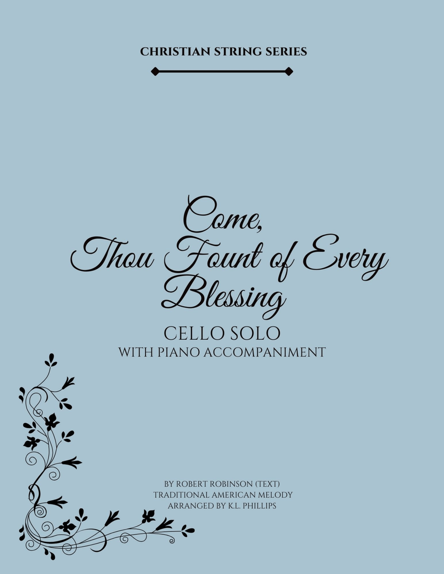 Come, Thou Fount of Every Blessing - Cello Solo with Piano Accompaniment Piano scores gallery preview page 1