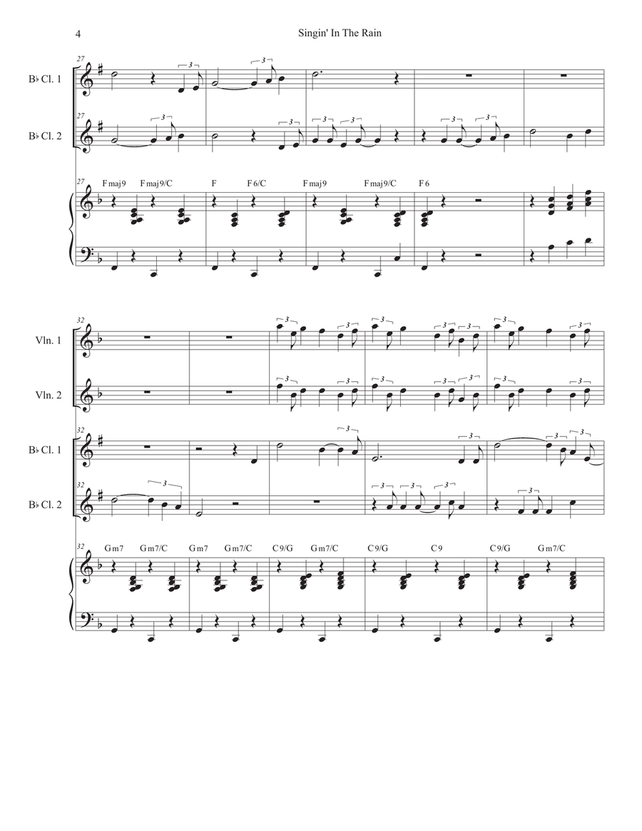 Singin' In The Rain (Duet for Bb-Clarinet) Clarinet Duet scores gallery preview page 4