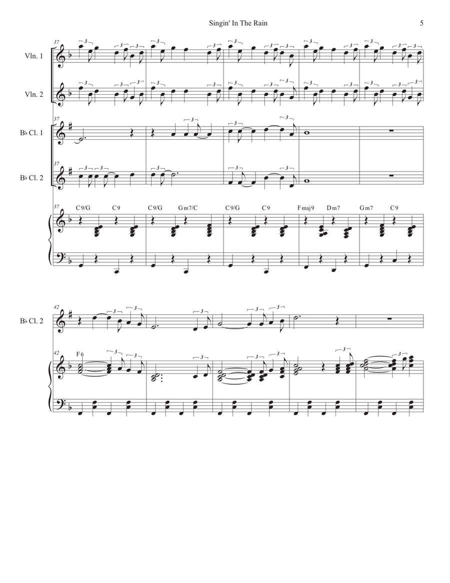 Singin' In The Rain (Duet for Bb-Clarinet) Clarinet Duet scores gallery preview page 5