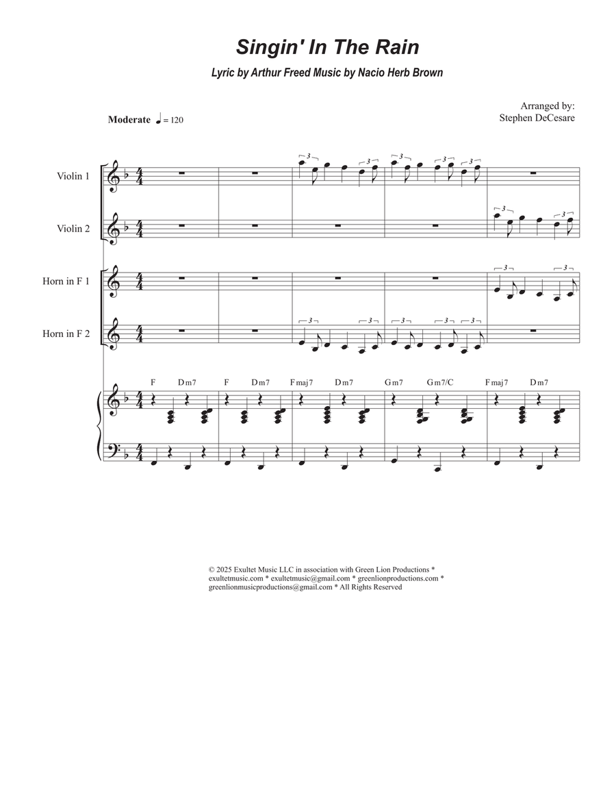 Singin' In The Rain (French Horn Duet) Brass Duet scores gallery preview page 1