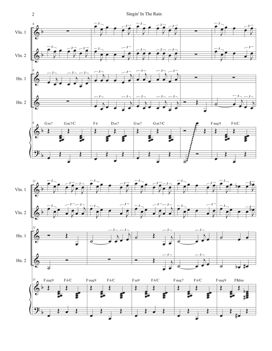 Singin' In The Rain (French Horn Duet) Brass Duet scores gallery preview page 2