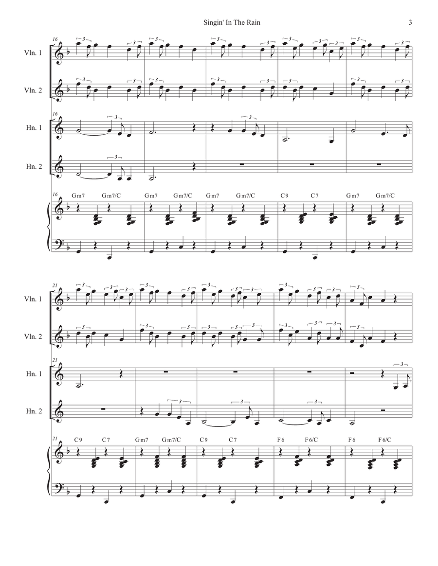 Singin' In The Rain (French Horn Duet) Brass Duet scores gallery preview page 3