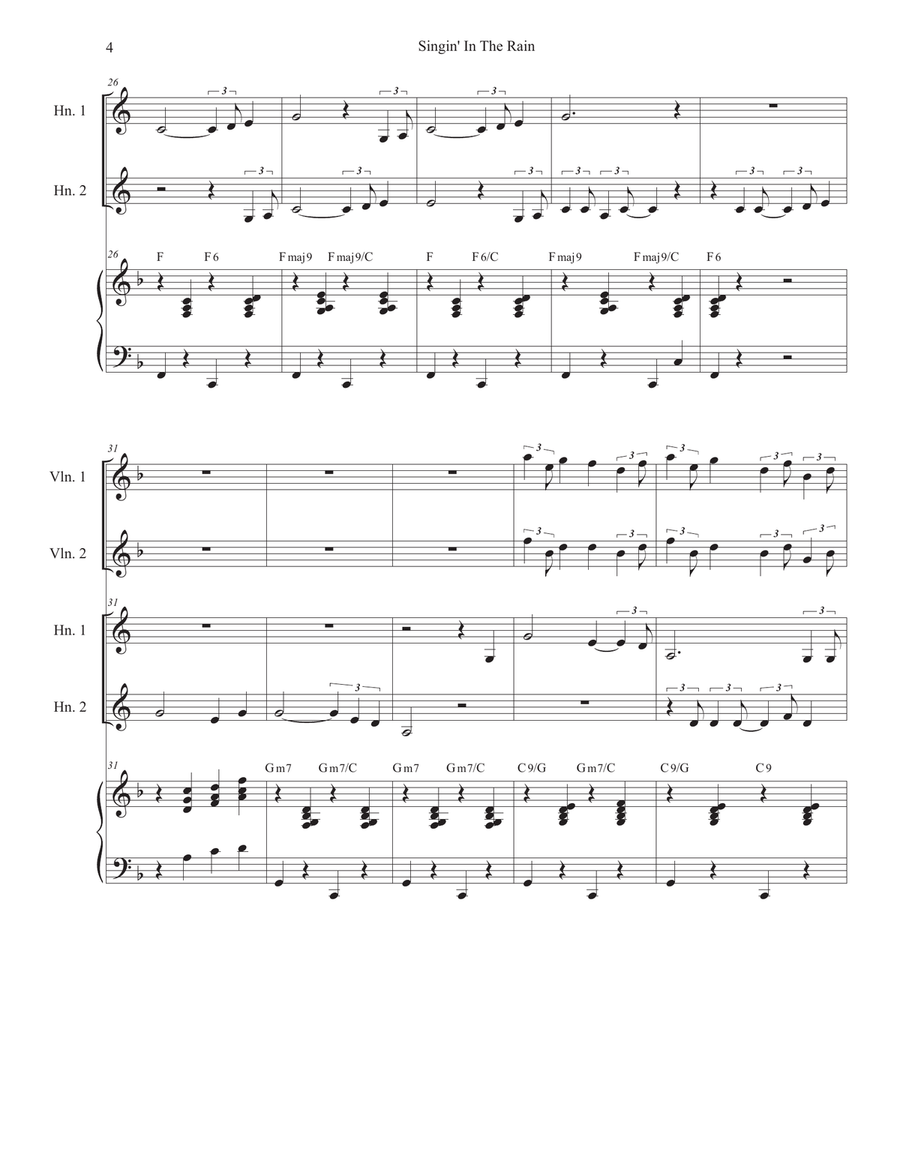Singin' In The Rain (French Horn Duet) Brass Duet scores gallery preview page 4