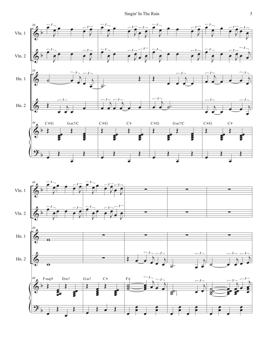 Singin' In The Rain (French Horn Duet) Brass Duet scores gallery preview page 5