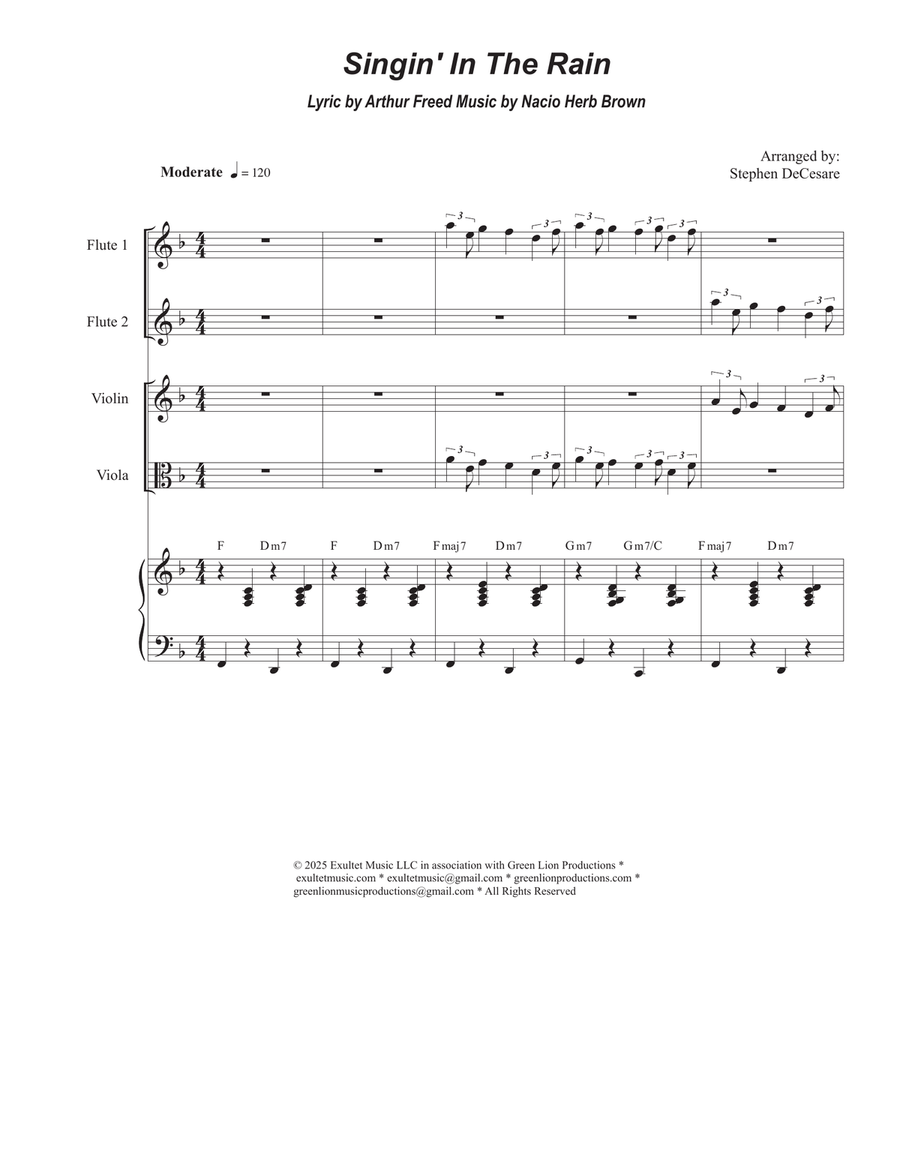 Singin' In The Rain (Duet for Violin and Viola) String Duet scores gallery preview page 1