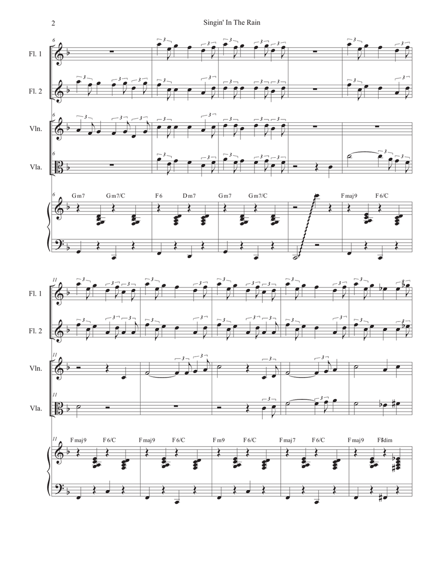 Singin' In The Rain (Duet for Violin and Viola) String Duet scores gallery preview page 2