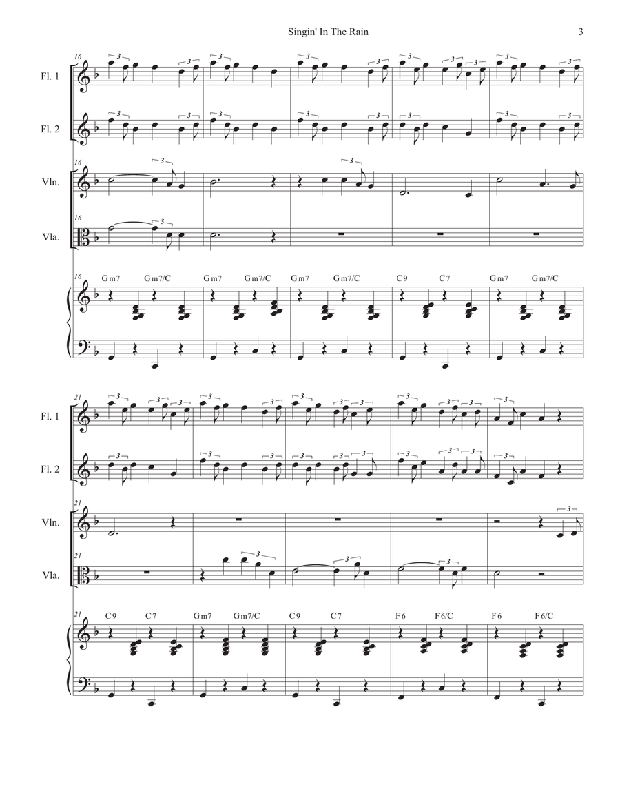 Singin' In The Rain (Duet for Violin and Viola) String Duet scores gallery preview page 3