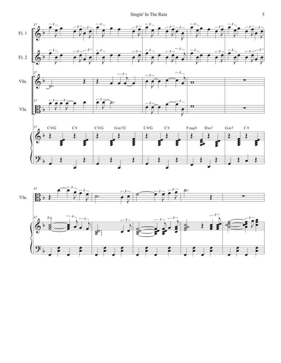 Singin' In The Rain (Duet for Violin and Viola) String Duet scores gallery preview page 5