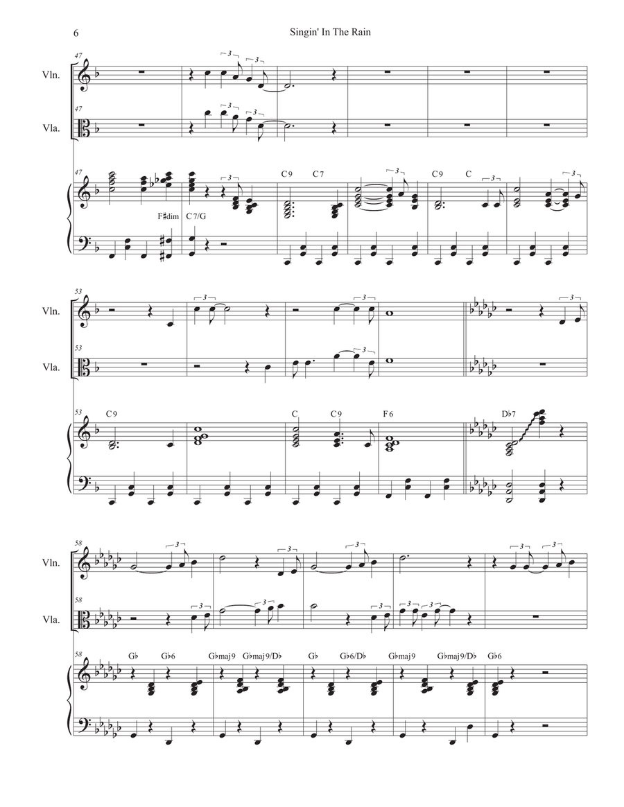 Singin' In The Rain (Duet for Violin and Viola) String Duet scores gallery preview page 6
