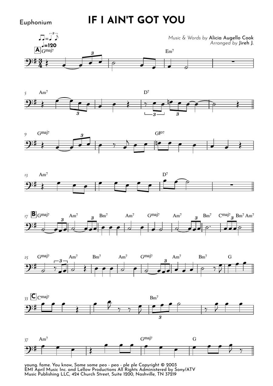 If I Ain't Got You If I Ain't Got You Euphonium scores gallery preview page 2
