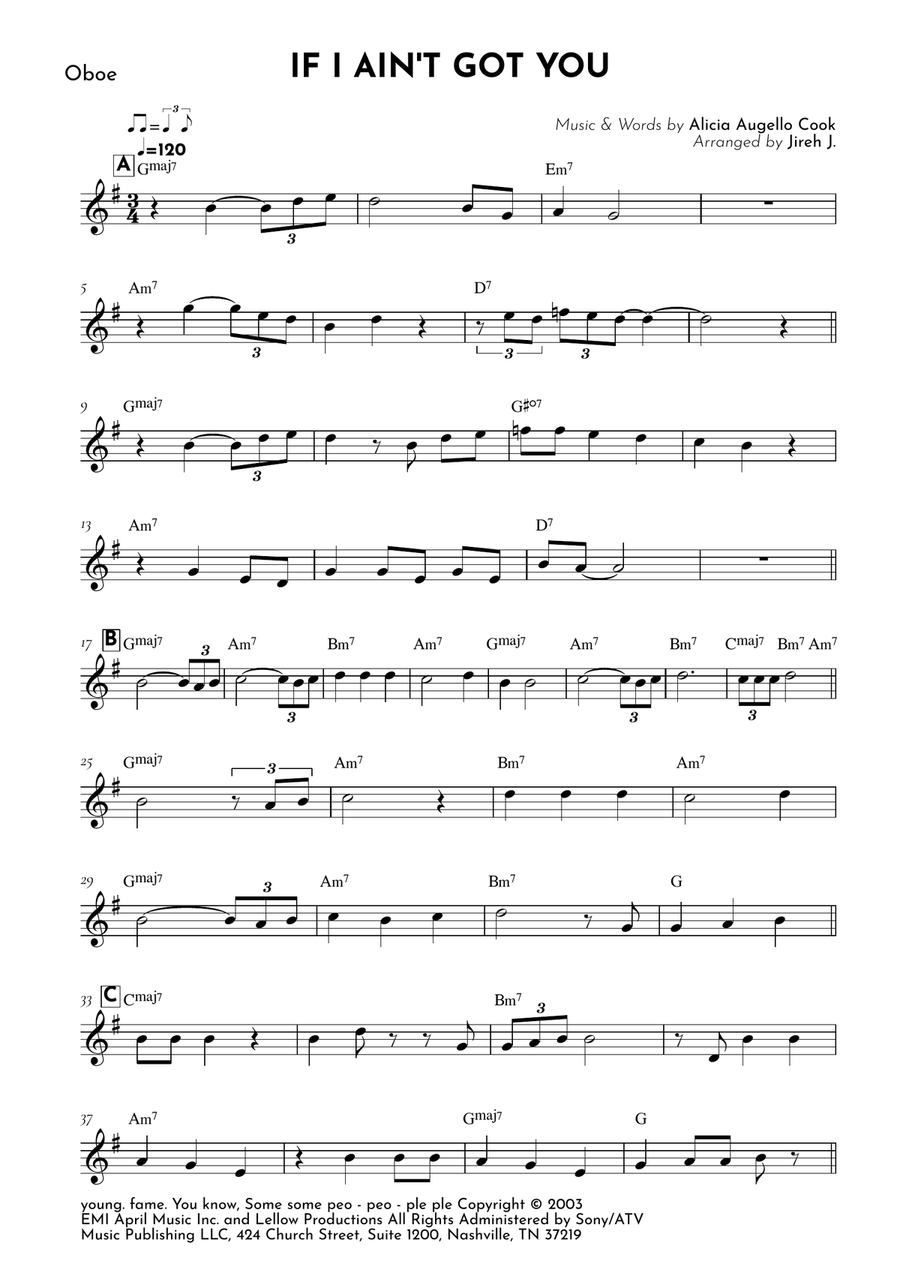 If I Ain't Got You If I Ain't Got You Oboe Solo scores gallery preview page 2