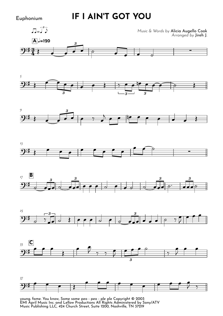 If I Ain't Got You If I Ain't Got You Euphonium scores gallery preview page 2