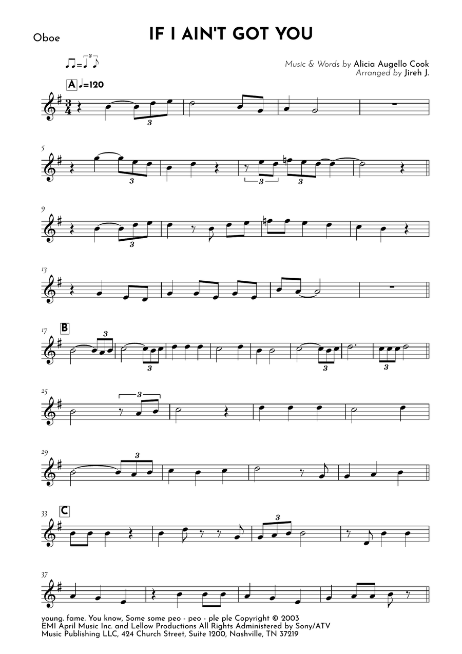 If I Ain't Got You If I Ain't Got You Oboe Solo scores gallery preview page 2