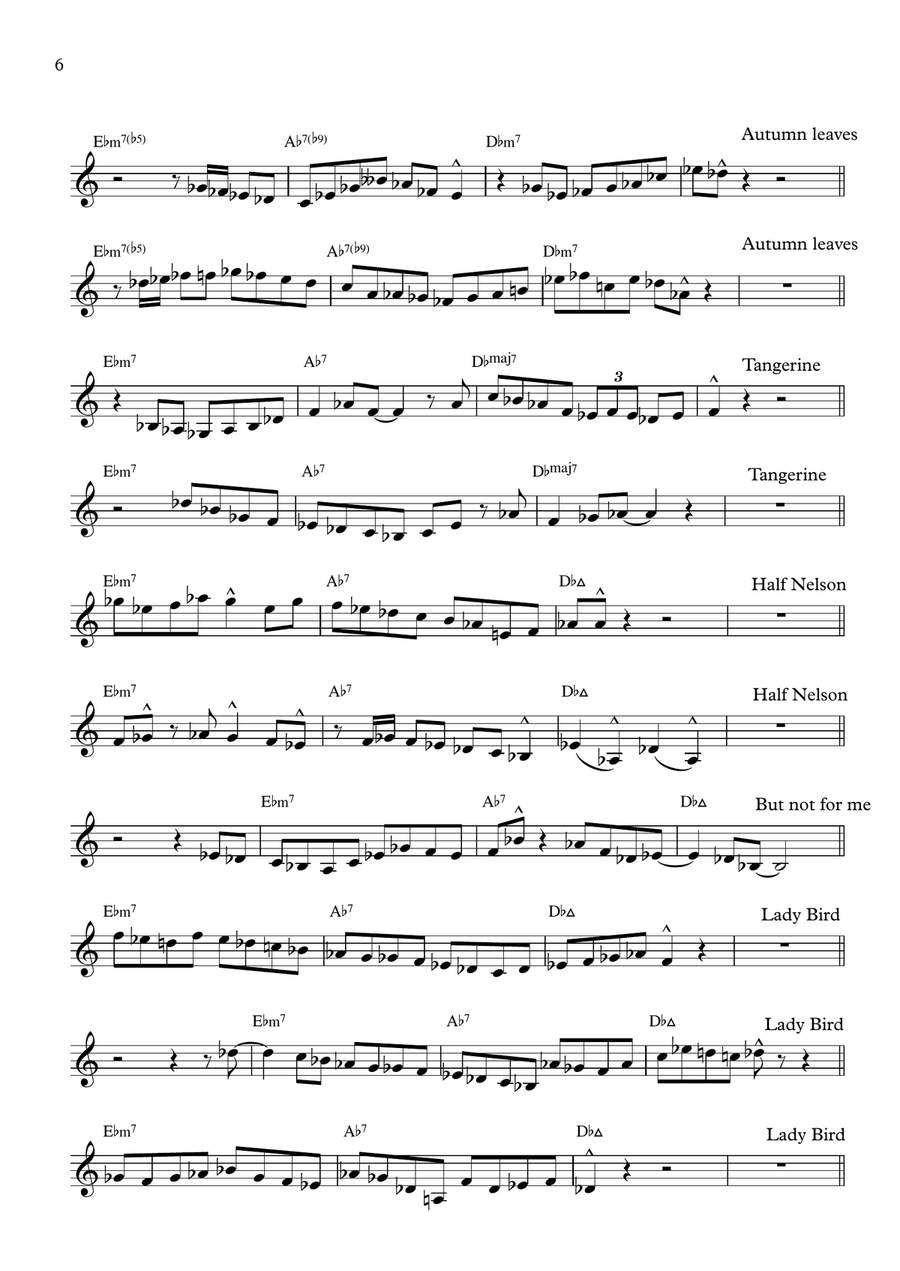 10 Chet Baker II-V-I Licks in 12 keys Trumpet scores gallery preview page 6