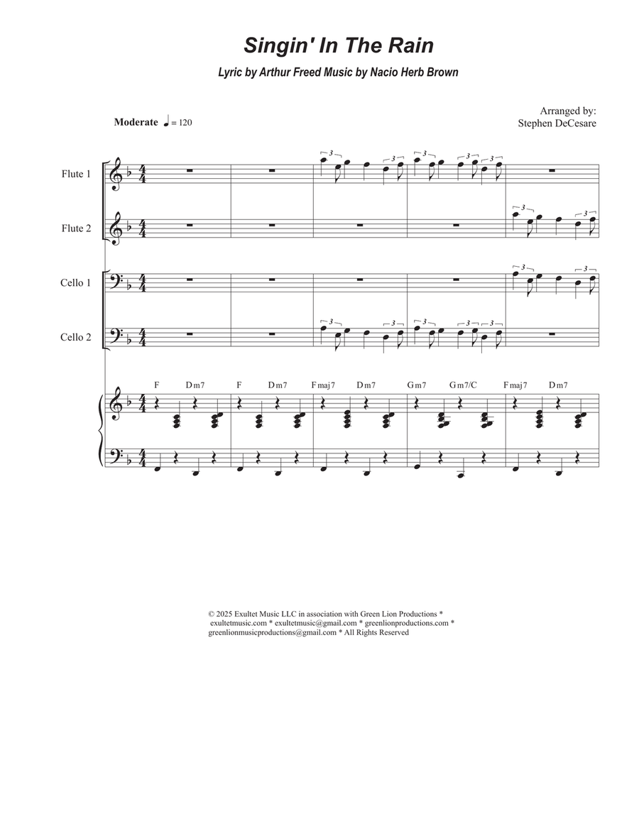 Singin' In The Rain (Cello Duet) String Duet scores gallery preview page 1