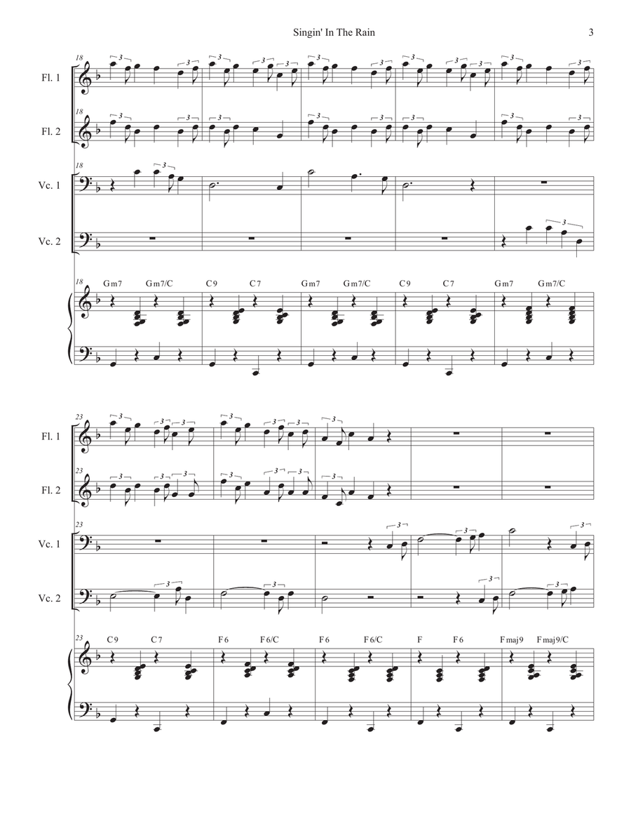 Singin' In The Rain (Cello Duet) String Duet scores gallery preview page 3