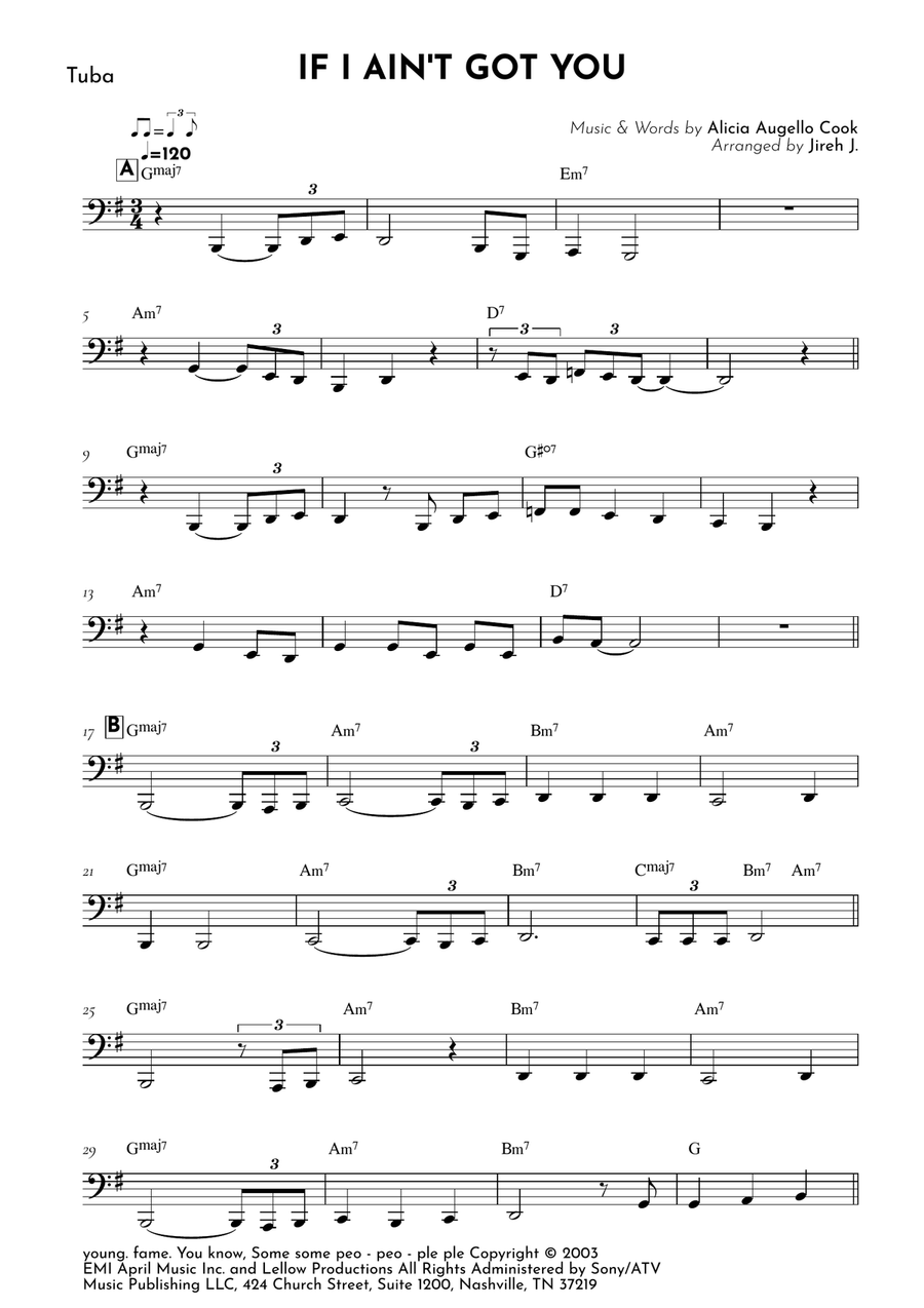 If I Ain't Got You If I Ain't Got You Tuba scores gallery preview page 2
