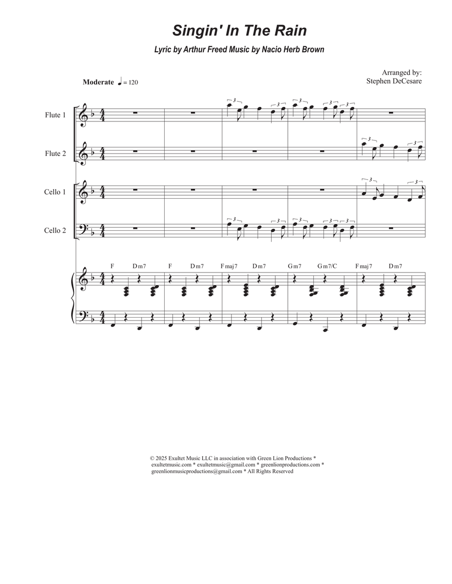 Singin' In The Rain (Cello Duet - Alternate Version) String Duet scores gallery preview page 1