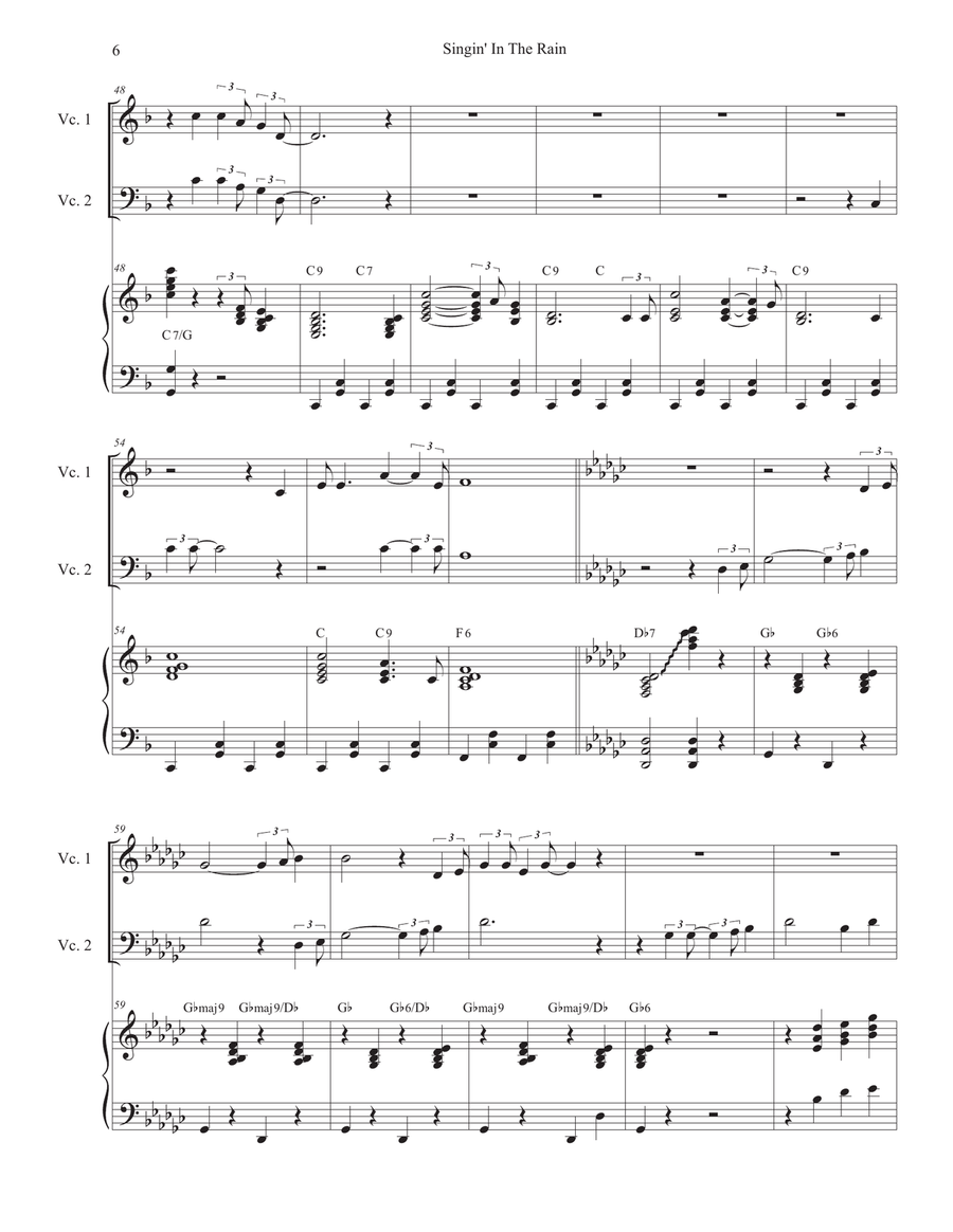 Singin' In The Rain (Cello Duet - Alternate Version) String Duet scores gallery preview page 6