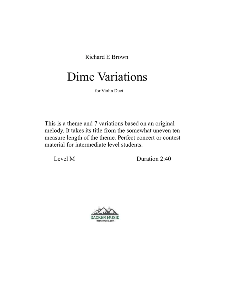 Dime Variations - Violin Duet String Duet scores gallery preview page 2