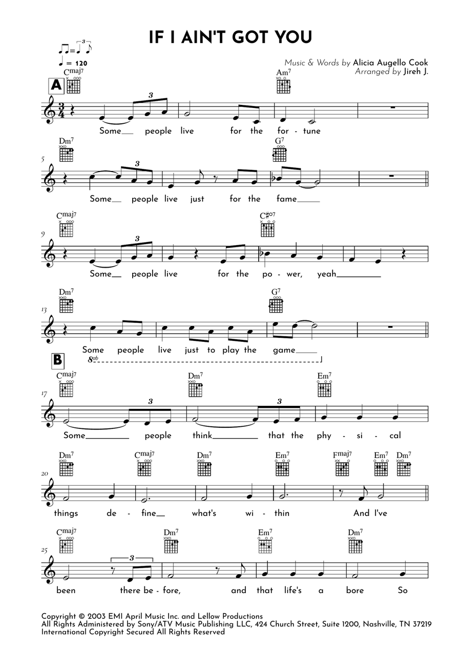 If I Ain't Got You If I Ain't Got You Acoustic Guitar scores gallery preview page 2
