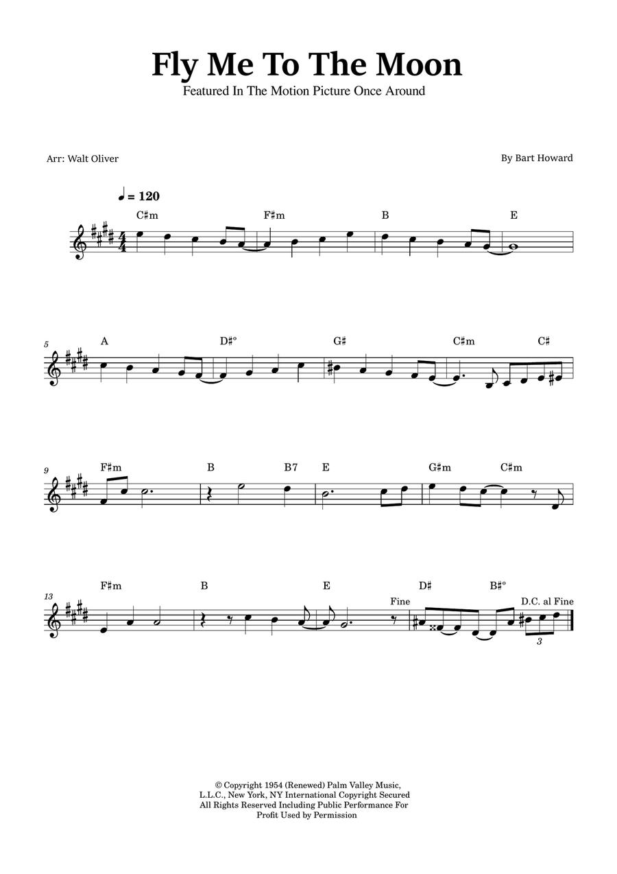 Fly Me To The Moon (In Other Words) Oboe Solo scores gallery preview page 1