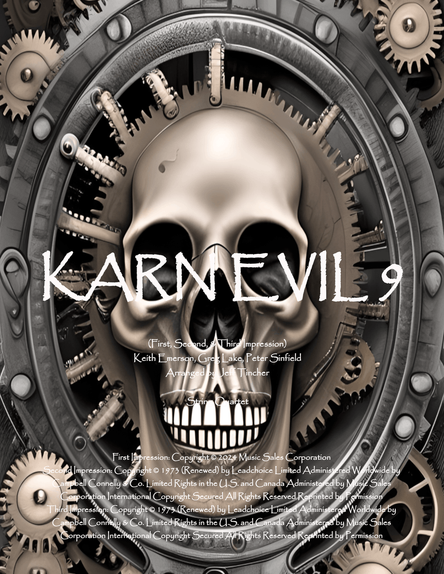 Medley: Karn Evil 9 (First Impression) with Karn Evil 9 (Second Impression) and Karn Evil 9 (Thir... String Quartet scores gallery preview page 1