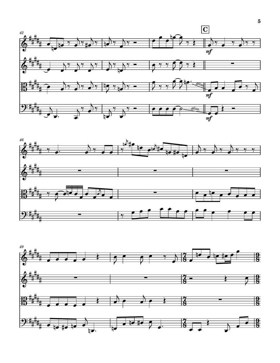 Medley: Karn Evil 9 (First Impression) with Karn Evil 9 (Second Impression) and Karn Evil 9 (Thir... String Quartet scores gallery preview page 6