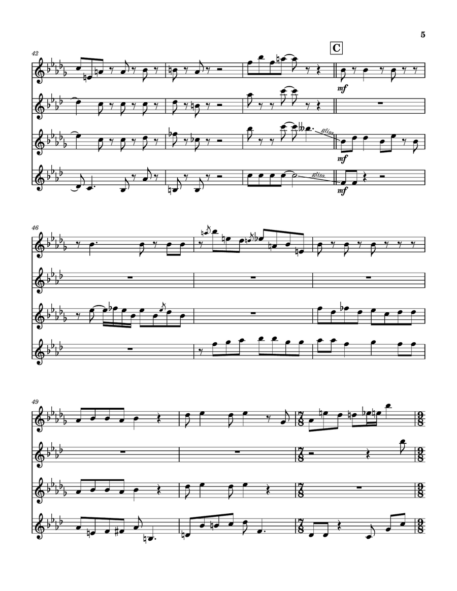 Medley: Karn Evil 9 (First Impression) with Karn Evil 9 (Second Impression) and Karn Evil 9 (Thir... Saxophone Quartet scores gallery preview page 6