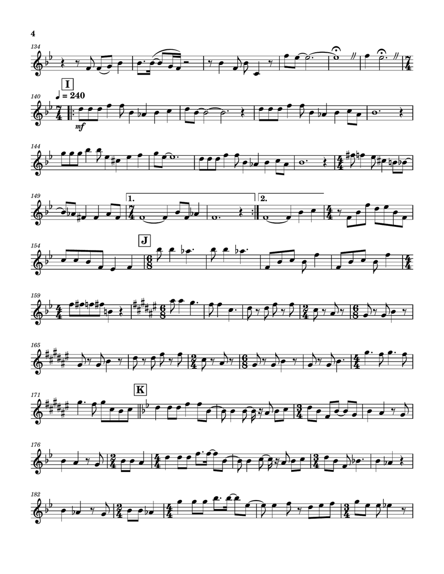 Medley: Karn Evil 9 (First Impression) with Karn Evil 9 (Second Impression) and Karn Evil 9 (Thir... Brass Quartet scores gallery preview page 5