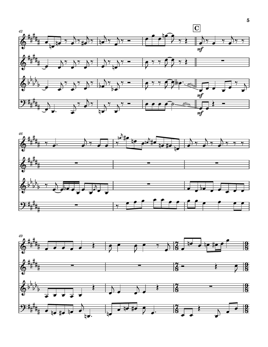 Medley: Karn Evil 9 (First Impression) with Karn Evil 9 (Second Impression) and Karn Evil 9 (Thir... Woodwind Quartet scores gallery preview page 6