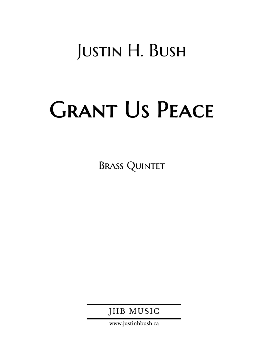Grant Us Peace for Brass Quintet Brass Quintet scores gallery preview page 3