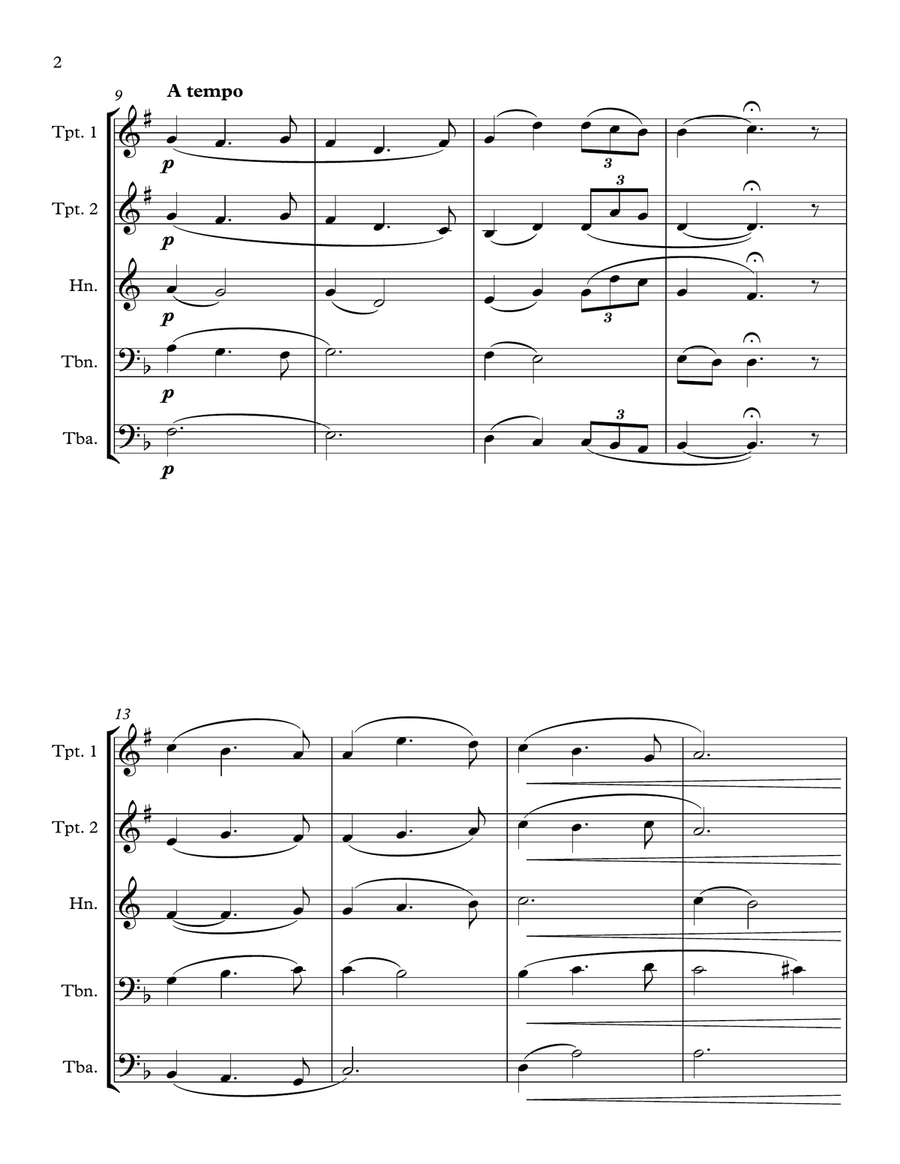 Grant Us Peace for Brass Quintet Brass Quintet scores gallery preview page 6