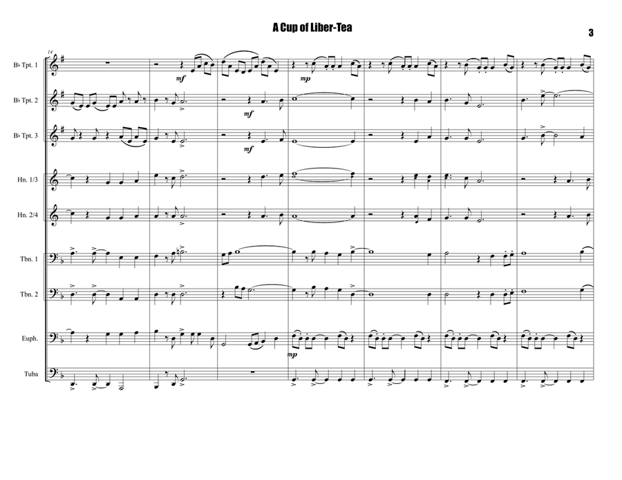 A Cup Of Liber-Tea (Helldivers 2 Main Title Theme) Brass Ensemble scores gallery preview page 4