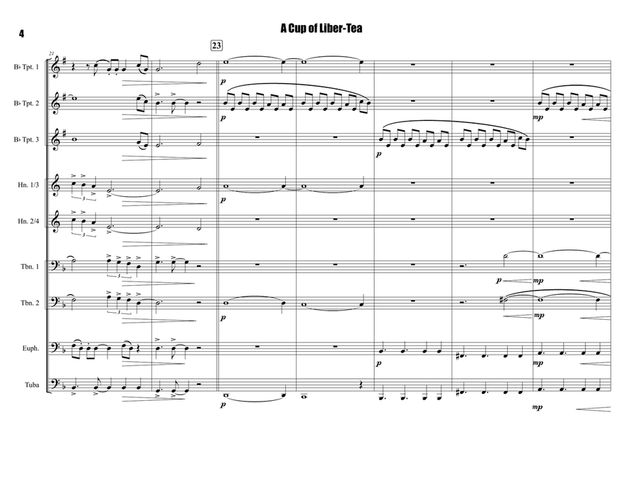 A Cup Of Liber-Tea (Helldivers 2 Main Title Theme) Brass Ensemble scores gallery preview page 5