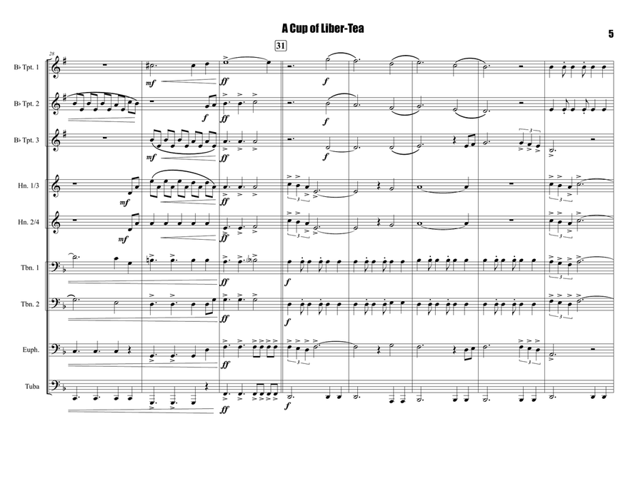 A Cup Of Liber-Tea (Helldivers 2 Main Title Theme) Brass Ensemble scores gallery preview page 6