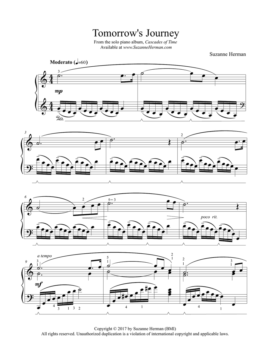 Tomorrow's Journey Piano Solo scores gallery preview page 1