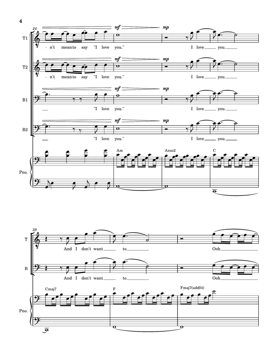 I Love You I Love You TTBB scores gallery preview page 4